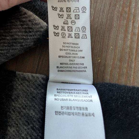 Burberry Black and Gray Checkered Scarf with Red Accents